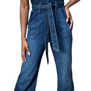 AO. LA Denim jumper with belt  and flare legs